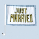 Autofahne "Just Married" - gold
