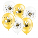 Ballons 6er Pack Bienen - schwarz/gelb/weiß