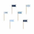 Cupcake Topper Flaggen - blau/weiß
