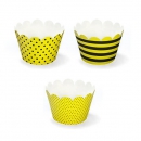 Cupcake Deko Wraps Biene - schwarz/gelb