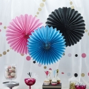 Dekofächer Konfetti - pink/blau/schwarz