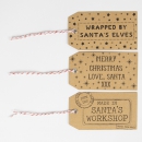 Set of 15 Brown Santas Workshop Gift Tags