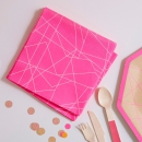 Papierservietten Neon - pink/weiß