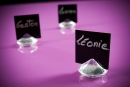 Diamond name holder transparent