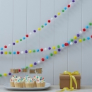 Pompom Girlande Happy Birthday - Kraftpapier