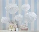 PomPoms 5er Vintage Weiß
