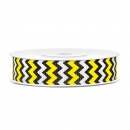 Ripsband Chevron 15mm/10m - schwarz/gelb/weiß