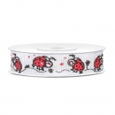 Ripsband Marienkäfer 15mm/10m - rot/schwarz/weiß