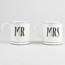 Tassen Duo Mr & Mrs - schwarz/weiß