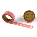 Washi Masking Tape Schneeflocken - weiß/rosa